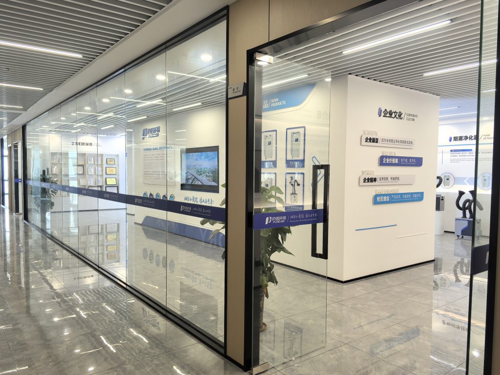 PURE-AIR showroom with the full fume extractor product range
