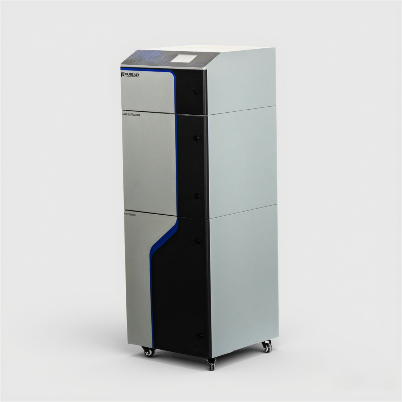 Industrial fume and dust extraction unit of the type used for electronics soldering and rework lines
